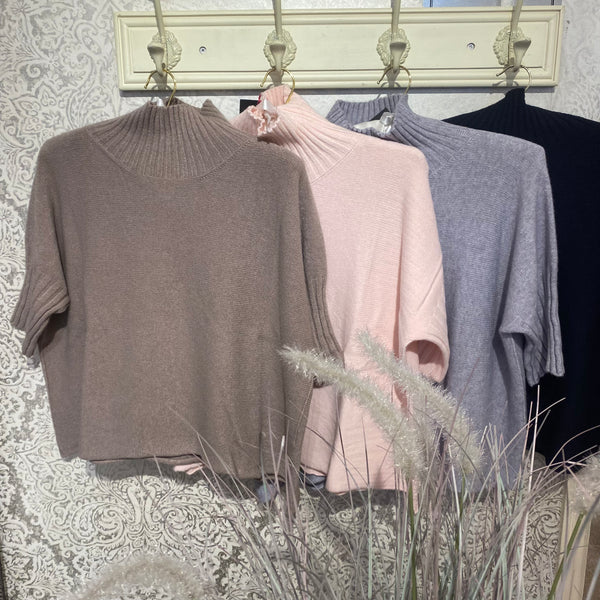 MAE RIBBED NECK CROPPED SOFT KNIT