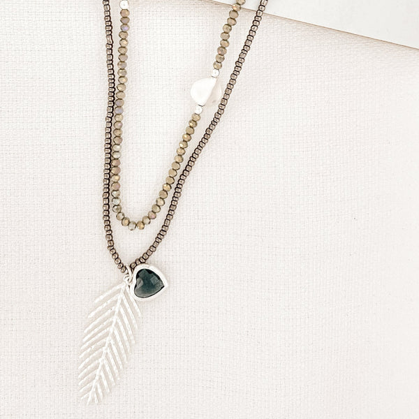 ENVY FEATHER TWIN STRAND NECKLACE