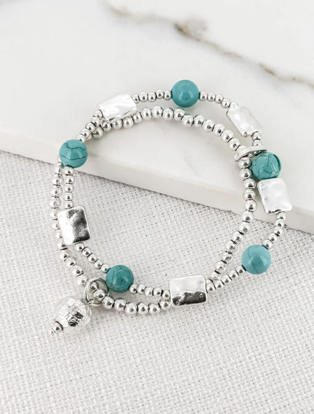 ENVY TURQUOISE BEAD TRINNY BRACELET