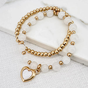 ENVY GOLD WHITE HEART BRACELET