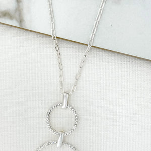 ENVY SPARKLE HOOP NECKLACE SILVER