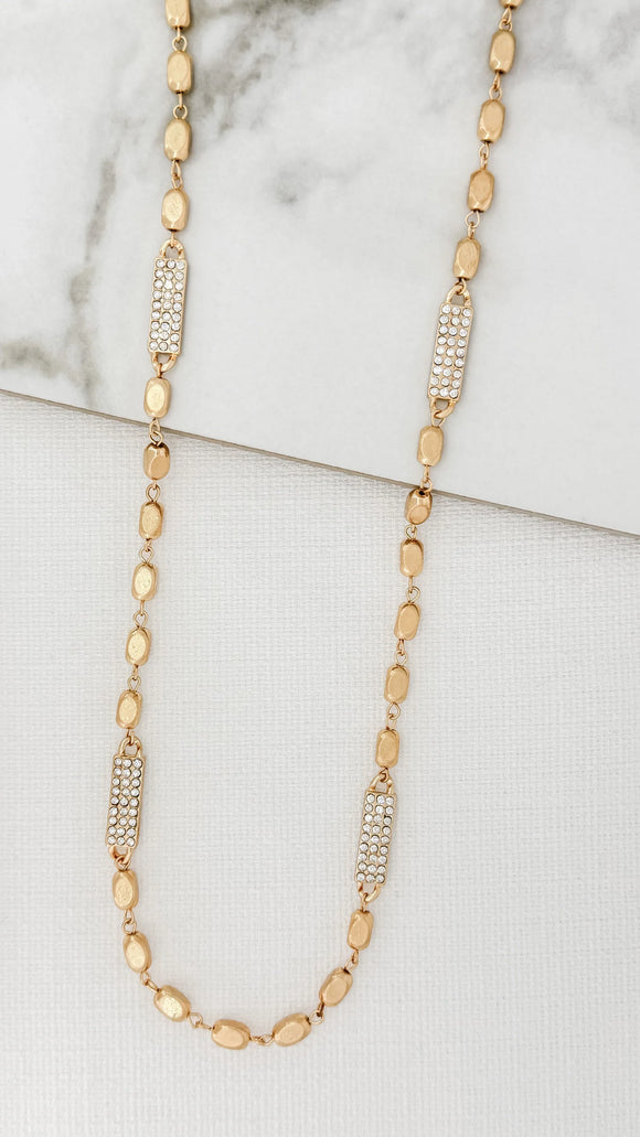 ENVY SPARKLE BAR NECKLACE IN GOLD