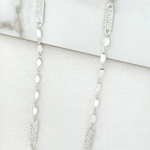 ENVY SPARKLE BAR NECKLACE IN SILVER