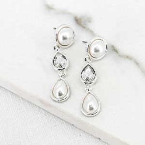 ENVY PEARL & CRYSTAL DROP EARRINGS