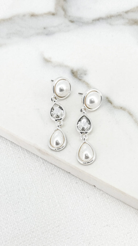 ENVY PEARL & CRYSTAL DROP EARRINGS