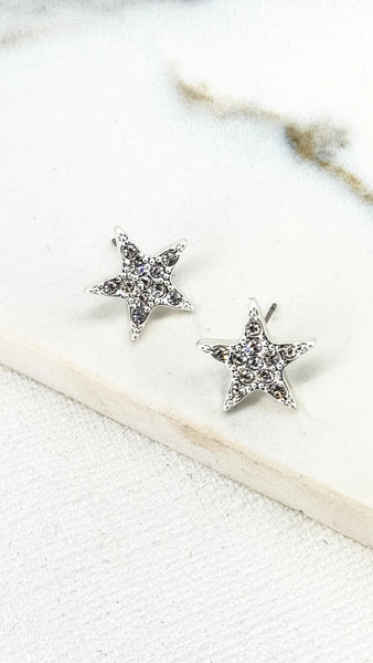 ENVY BLING STAR EARRINGS SILVER