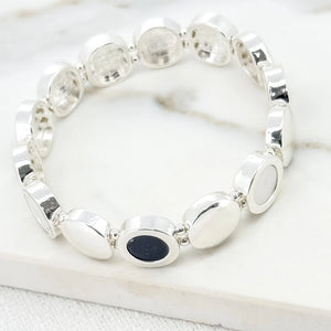 ENVY SILVER CIRCLES STRETCH BRACELET