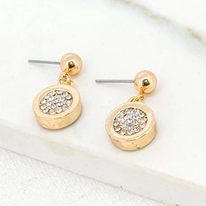 ENVY SPARKLE DISC GOLD EARRINGS