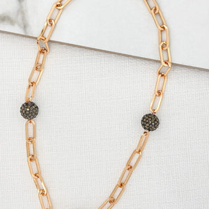 ENVY SPARKLE BALL LINK NECKLACE IN GOLD