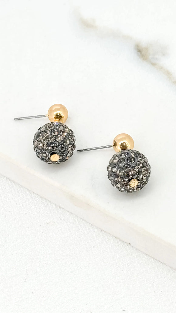 ENVY SPARKLE BALL EARRINGS GOLD