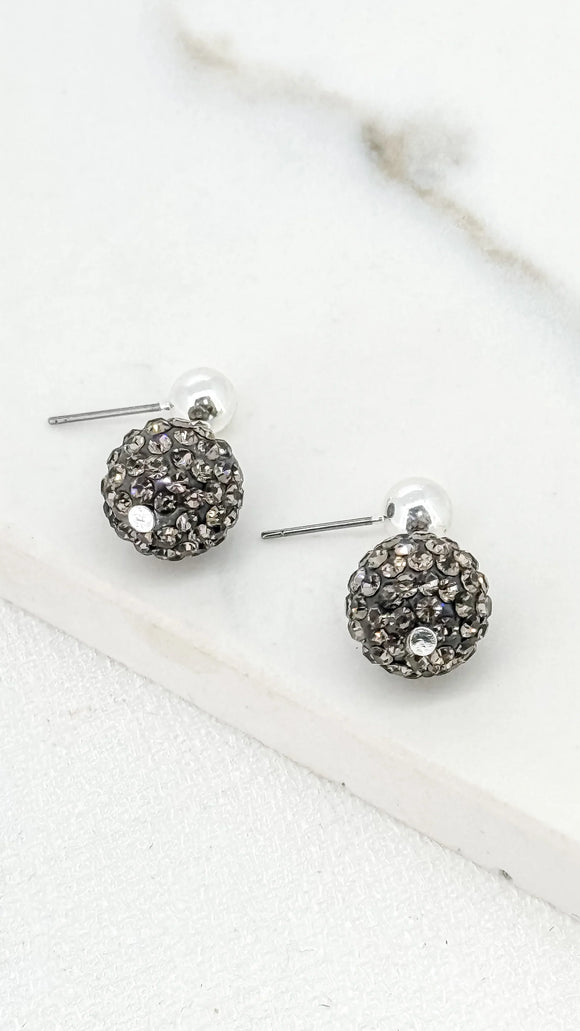 ENVY SPARKLE BALL EARRINGS SILVER