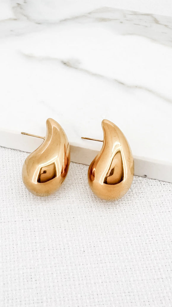 ENVY LARGE TEARDROP EARRINGS GOLD