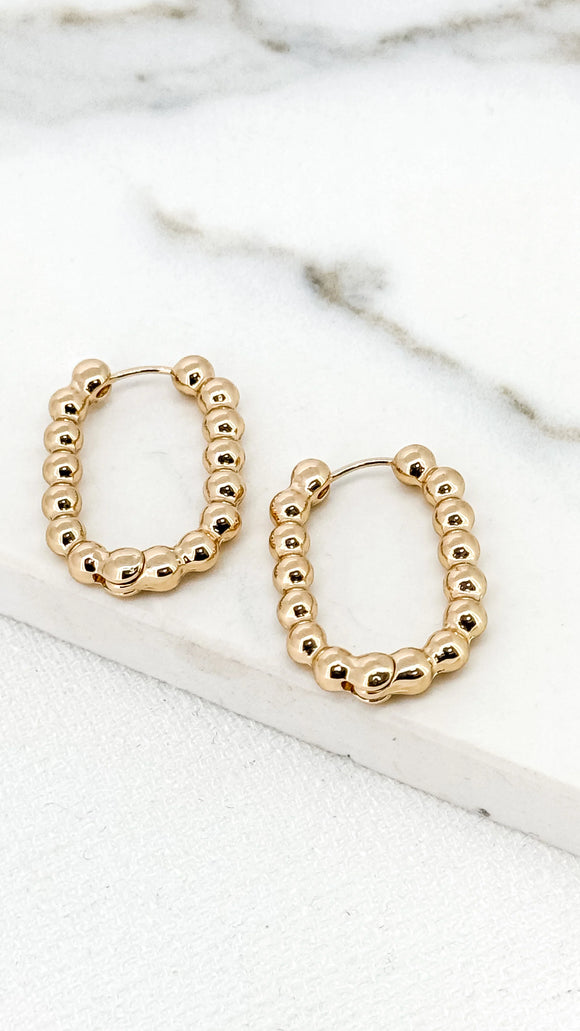 ENVY BOBBLE HOOP EARRINGS GOLD