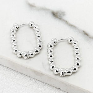 ENVY BOBBLE HOOP EARRINGS SILVER