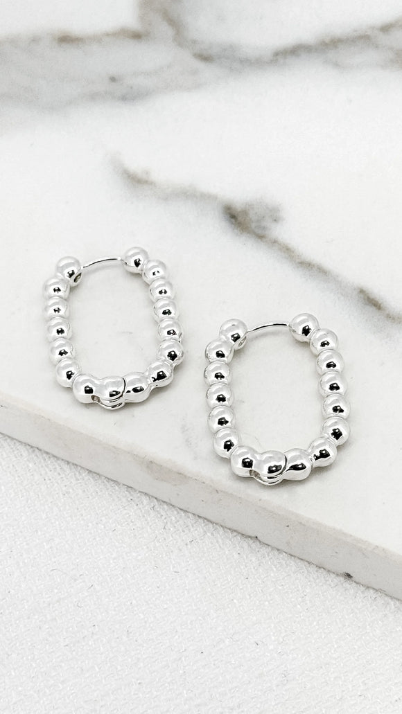 ENVY BOBBLE HOOP EARRINGS SILVER