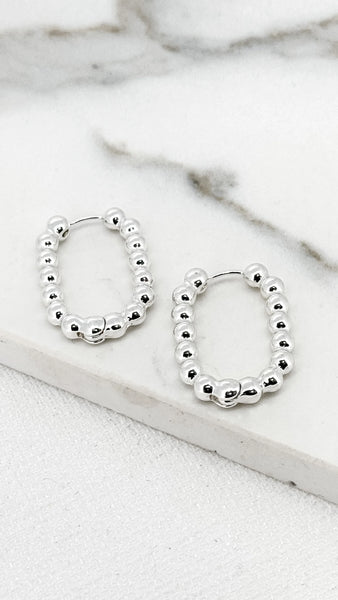 ENVY BOBBLE HOOP EARRINGS SILVER