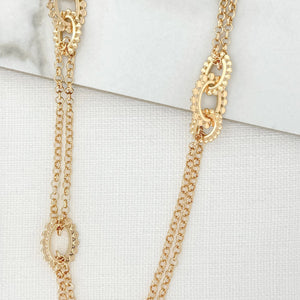 ENVY BOBBLE HOOP CHAIN NECKLACE GOLD