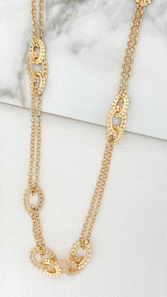 ENVY BOBBLE HOOP CHAIN NECKLACE GOLD