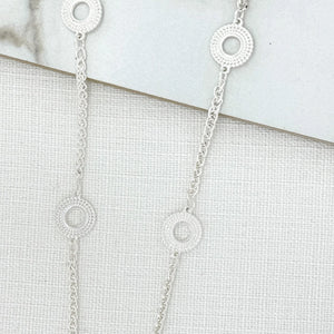 ENVY BOBBLE DISC CHAIN NECKLACE SILVER