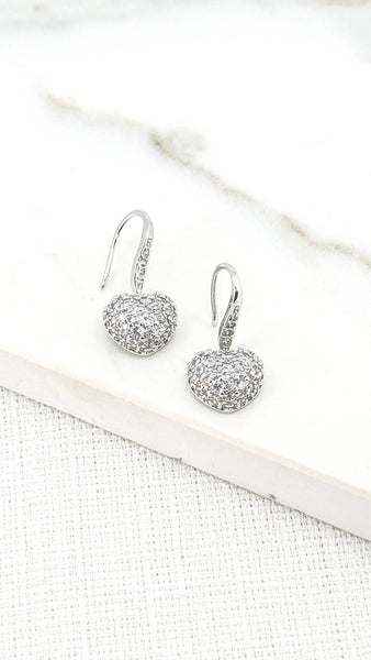 ENVY SPARKLE HEART DROP EARRINGS