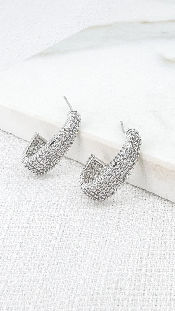 ENVY SPARKLE DIAMANTE HOOP EARRINGS