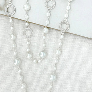 ENVY SPARKLE CIRCLE PEARL LAYER NECKLACE