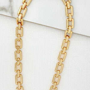 ENVY GOLD LINK T-BAR SHORT NECKLACE