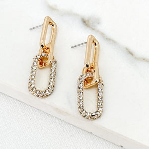 ENVY DIAMANTE CHAIN LINK EARRINGS GOLD