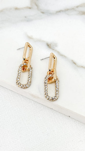 ENVY DIAMANTE CHAIN LINK EARRINGS GOLD