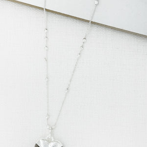 ENVY RESIN HEART BOBBLE CHAIN NECKLACE GREY