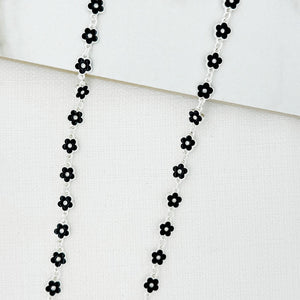 ENVY BLACK DAISY NECKLACE LONG