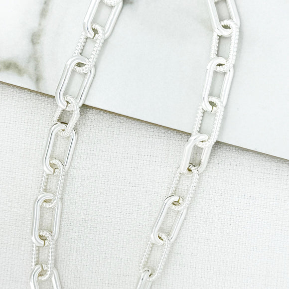 ENVY SILVER ROPE LINK SHORT NECKLACE