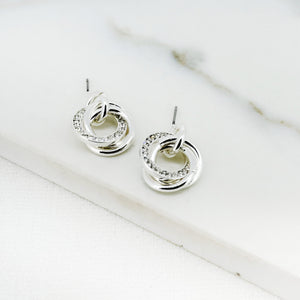 ENVY SILVER BLING KNOT EARRINGS