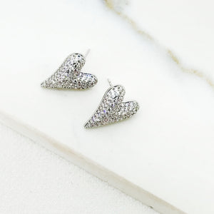 ENVY BLING HEART STUD EARRINGS