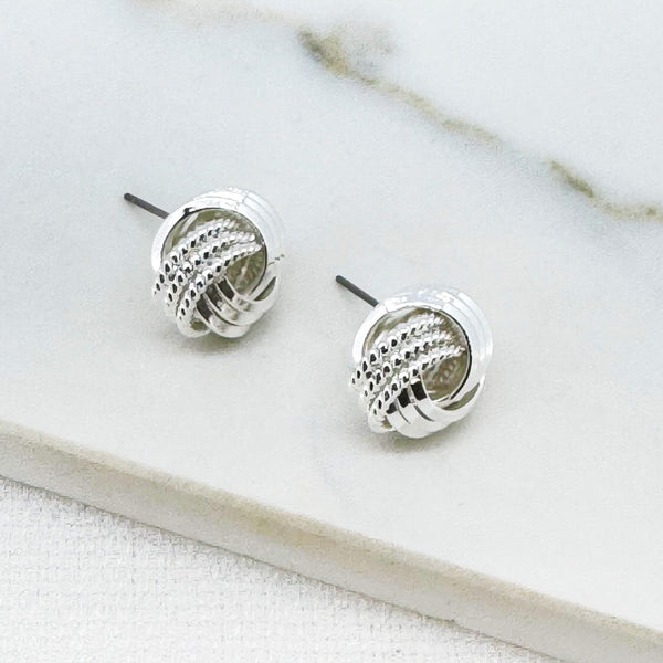 ENVY SILVER ROPE KNOT EARRINGS