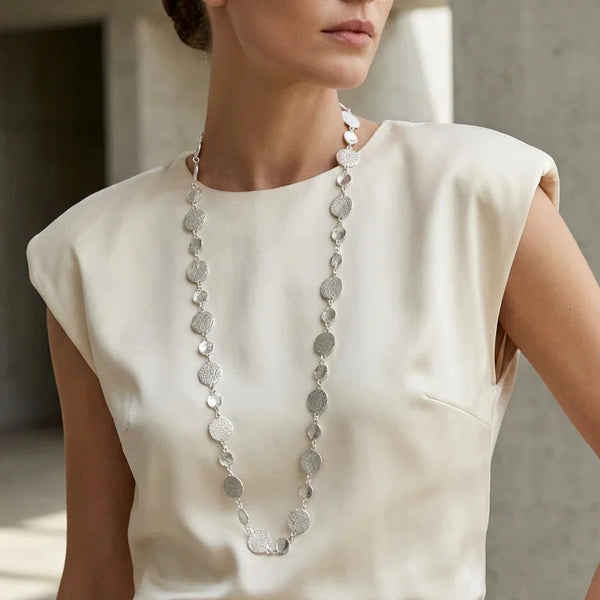 ENVY HAMMERED SILVER COIN NECKLACE