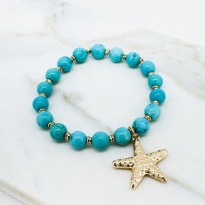 ENVY BLUE MARBLE STARFISH BRACELET