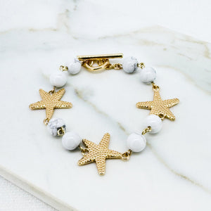 ENVY WHITE MARBLE & MULTI STARFISH BRACELET