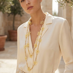 ENVY RESIN FLOWER ROPE NECKLACE