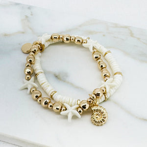 ENVY WHITE & GOLD STARFISH BRACELET