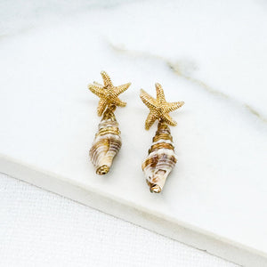 ENVY STARFISH & SHELL EARRINGS
