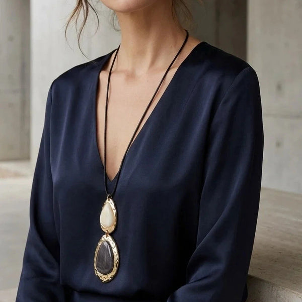 ENVY MARBLE STONE CHORD NECKLACE