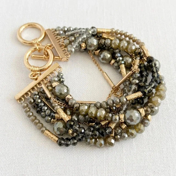 ENVY GREY BEAD CLUSTER BRACELET