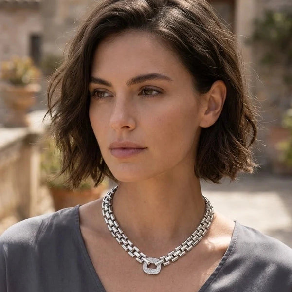ENVY SILVER CHAINMAIL LINK NECKLACE