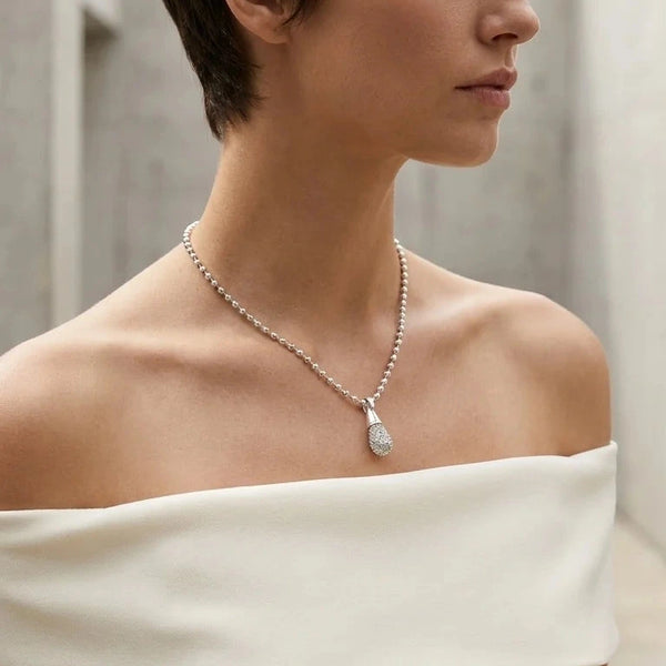 ENVY SPARKLE DROPPER NECKLACE SILVER