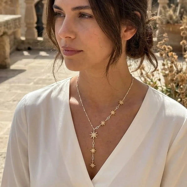 ENVY MULTI SPARKLE STAR NECKLACE GOLD