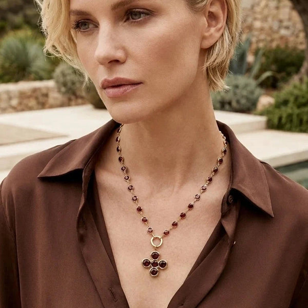 ENVY PLUM CLOVER NECKLACE GOLD