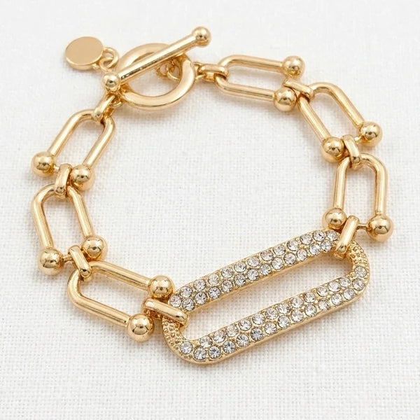 ENVY SPARKLE OVAL LINK BRACELET