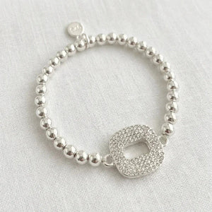 ENVY SPARKLE SQUARE SILVER BRACELET