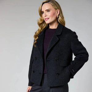 DECK DOUBLE BREASTED WOOL JACKET DARK GREY